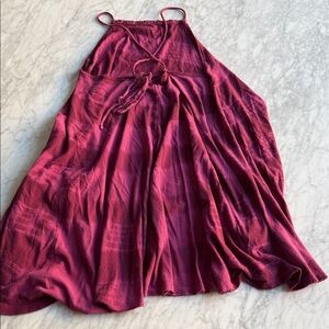 Flowy Burgundy Halter Sundress
